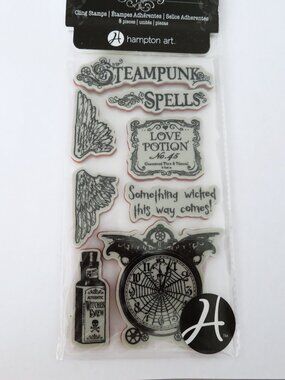 Graphic 45 Steampunk Spells Cling Stamps Set 1 Cling Stamps Halloween Magic Set